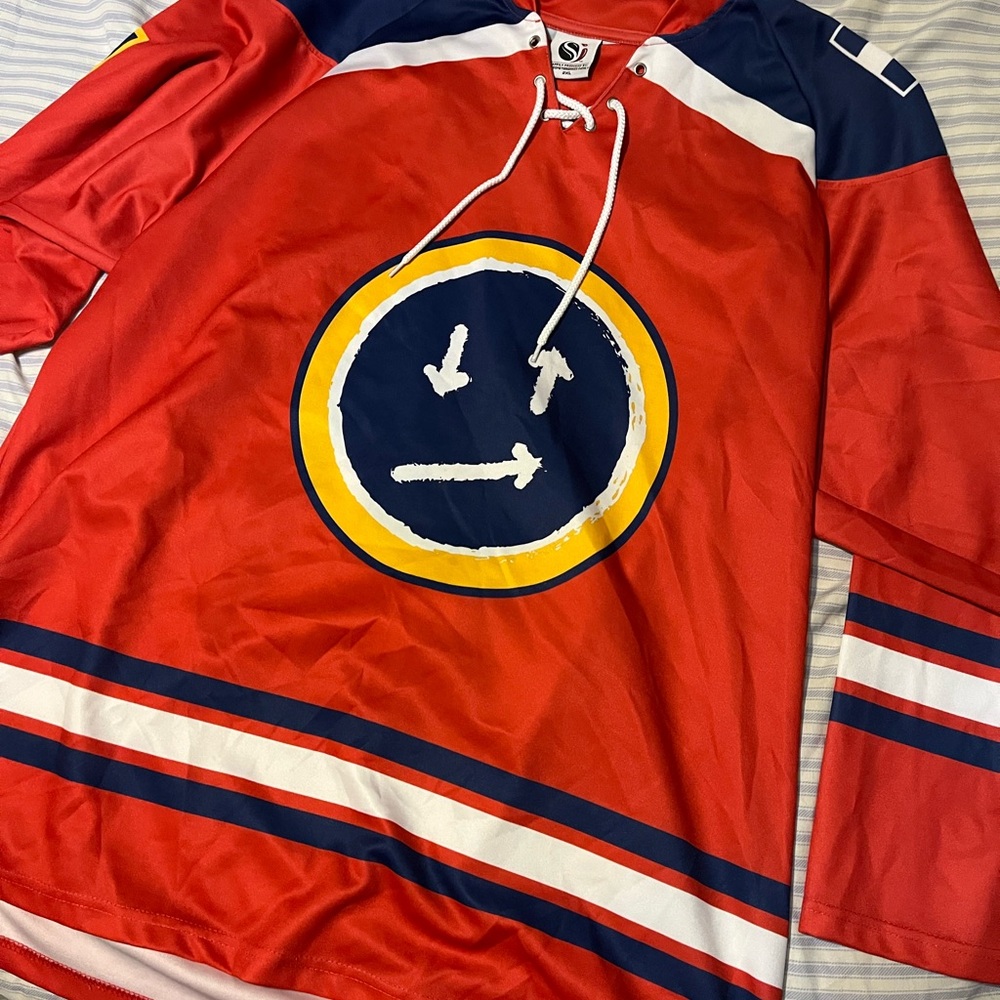 Red Hockey Jersey with Graphic